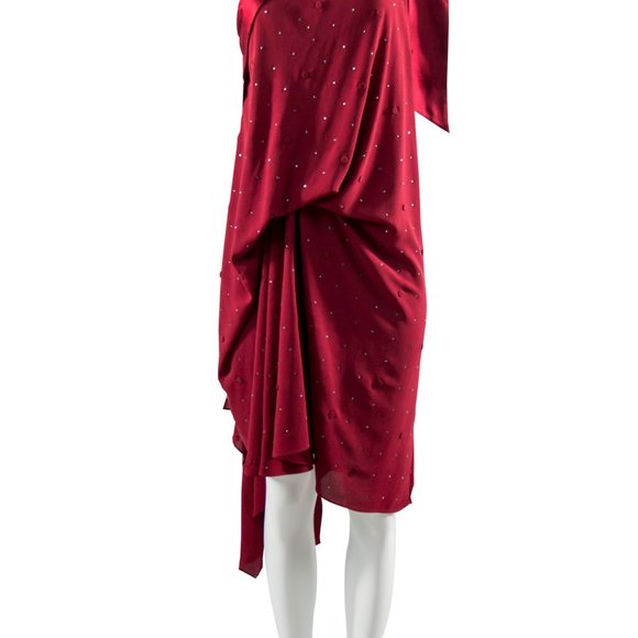 BCBG MAX AZRIA 700$ Red Asymmetrical Dress Formal Party New Small - Picture 2 of 6